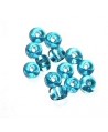 Cuenta cristal de murano azul transparente 7,08x5,81mm paso 2,5mm, precio por 20 unidades