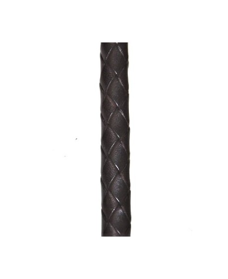 Cuero trenza BRUCIATO 10x5mm marrón, precio por 20cm, alta calidad