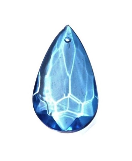 Colgante resina lagrima transparente azul de 50 x 31, paso 0.8 mm
