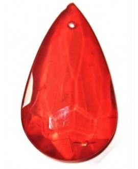 Colgante resina lagrima transparente rojo de 50 x 31 mm, paso 0.8 mm