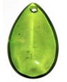 Colgante resina lagrima transparente verde de 58 x 36 mm, paso  2mm
