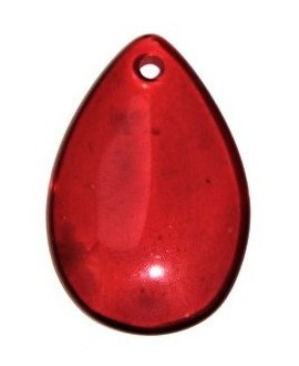 Colgante resina lagrima transparente rojo de 58 x 36 mm, paso  2mm