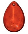 Colgante resina lagrima transparente naranja de 58 x 36 mm, paso  2mm