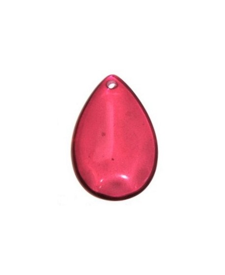 Colgante resina lagrima transparente rosa de 58 x 36 mm, paso  2mm