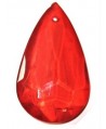 Colgante resina lagrima transparente roja de 40 x 26 mm, paso 0.8 mm
