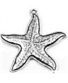Colgante estrella de mar 65mm, zamak baño de plata