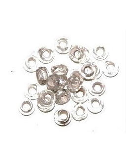 Rondel cristal indio blanco transparente 5/6x2,5/3mm paso 3mm, precio por 25 unidades