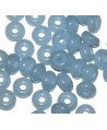 Donut resina azul claro transparente, 4x8mm paso 2,5mm, precio por 30 unidades