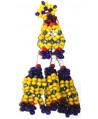Borla tribal kuchi con cuentas colores, 7,5cm