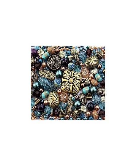 Kits Serene Sapphire de cuentas acrílicas arcilla polímetrica y vidrio, 75gr