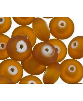 Donut  mate frosted cristal indio marrón 12x5mm paso 1,5mm, precio por 20 unidades