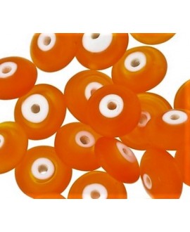 Donut  mate frosted cristal indio naranja 12x5mm paso 1,5mm, precio por 20 unidades