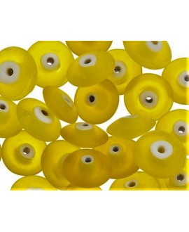 Donut mate frosted cristal indio amarillo 14x5mm paso 1,5mm, precio por 20 unidades