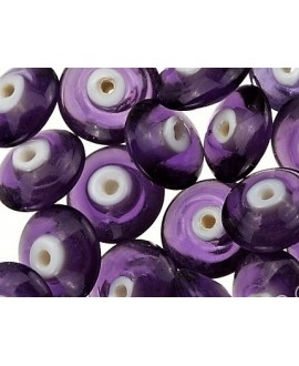 Donut cristal indio brillo púrpura 14x5mm paso 1,5mm, precio por 20 unidades