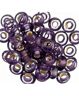 Rondel cristal indio púrpura 7x4mm paso 2mm, precio por 50 unidades
