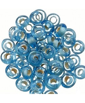 Rondel cristal indio azul claro 7x4mm paso 2mm, precio por 50 unidades