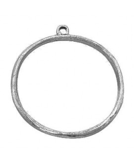 Colgante medallón círculo 60mm paso 4 mm, zamak baño de plata