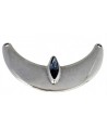 Medio collar Swarovski Denim Blue y Zamak baño de plata 130x82mm, paso 4,5mm