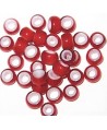 Cuentas de Lampwork hechas a mano rojo 6,5/8,5x5/6mm paso 2mm, precio por 20 unidades, hecho a mano