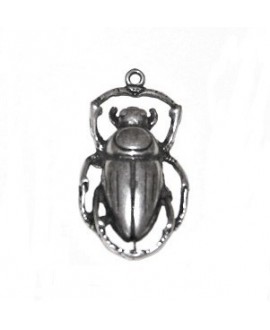 Colgante escarabajo egipcio de la suerte 50x28x8mm paso 2,5mm, zamak baño de plata