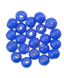 Cuenta cristal indio redondas azul oscuro 6 mm, precio por 20 unidades