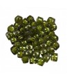 Cuenta cristal indio cuadradas verde oscuro transparente 6x6mm, precio por 25 unidades