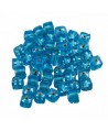 Cuenta cristal indio cuadradas azul claro transparente 6x6mm, precio por 25 unidades