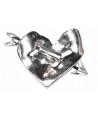 Entre-pieza, colgante corazón 50x55mm paso 3mm, zamak baño de plata