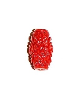 Cuenta resina coral 15x8mm, paso 1,5mm