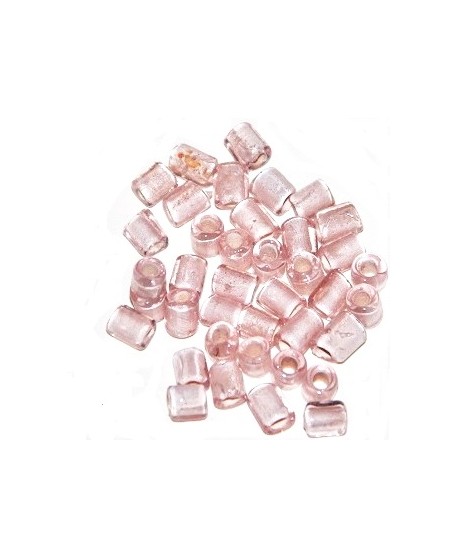 Tubo cristal indio rosa 5/6x4/5mm paso 3mm, precio por 20 unidades