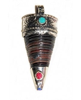 Colgante amuleto tibetano, Nepal caracol de mar 50mm