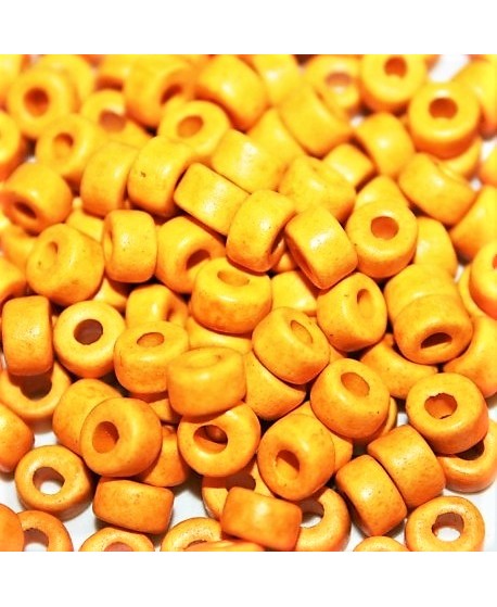 Rondel de cerámica 6mm,  paso 2mm, precio por 20 unidades color amarillo