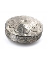 Cuenta circular artesanal de plata bereber, 41x20mm