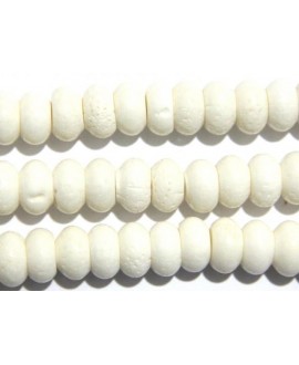 Coral rondel blanco 20-21mmx13mm 35 piezas por tira