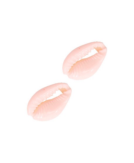 Conchas cauri lacadas rosa 17x12mm aprox, precio por unidad