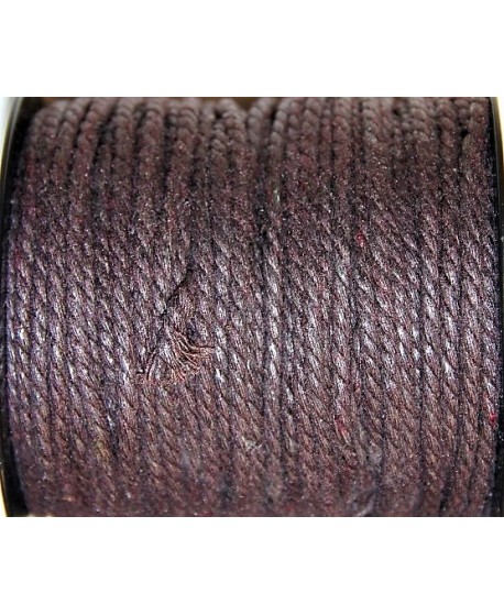 Hilo algodón trenzado 3mm marrón oscuro, precio por 5 metros