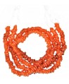 Vidrio reciclado irregular naranja de Etiopía, 4x8mm paso 2mm, precio por ristra