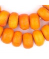 Cuentas de hueso Kenia naranja rojizo 12/14x22/24mm de diámetro, venta por unidad