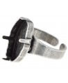 Base de anillo ajustable para swarovski 4773, 18x9.5mm, latón baño de plata
