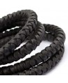 Cordón de cuero  6mm trenzado redondo, negro vintage, calidad superior, precio por metro