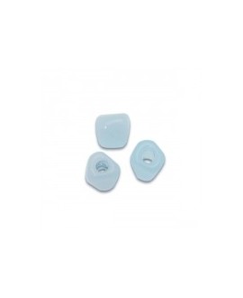 Cuenta irregular cristal de murano azul cielo opal 6,5x6,5mm paso 2,5mm, precio por 6 unidades