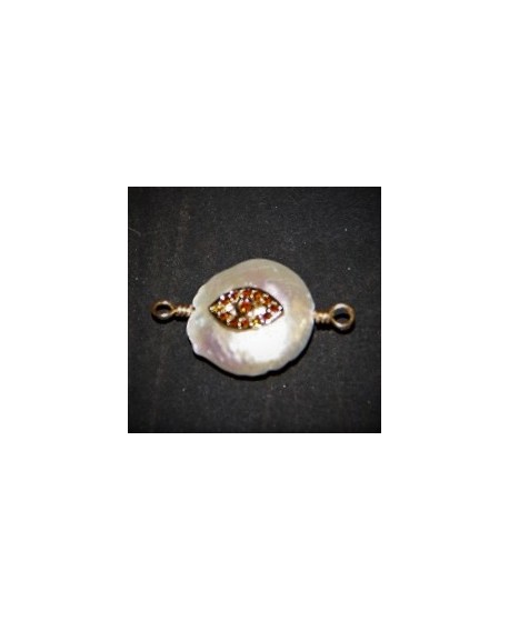 Colgante Perlas de Biwa  adornada 13mm paso 2mm