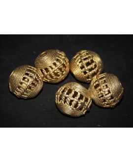 Cuenta bronce 18mm paso 3mm