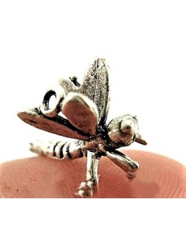 Colgante mini libélula 15x11x7mm, zamak baño de plata