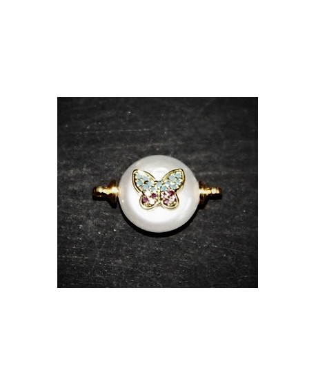 Entre-pieza Perlas de Biwa  adornada 13mm paso 2mm