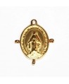 Colgante medalla virgen con 4 anillas paso 1mm, 18x13mm, zamak baño de plata