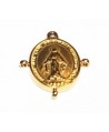 Colgante medalla virgen con 4 anillas paso 1mm, 18x13mm, zamak baño de plata