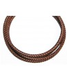 Cordón de cuero  8mm trenzado redondo, marrón medio, calidad superior, precio por metro