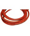 Cordón de cuero  8mm trenzado redondo, marrón/naranja, calidad superior, precio por metro