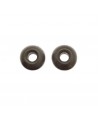 Donut de vidrio marrón visón mate de 7x4mm, paso 2,4mm, precio por 20 unidades